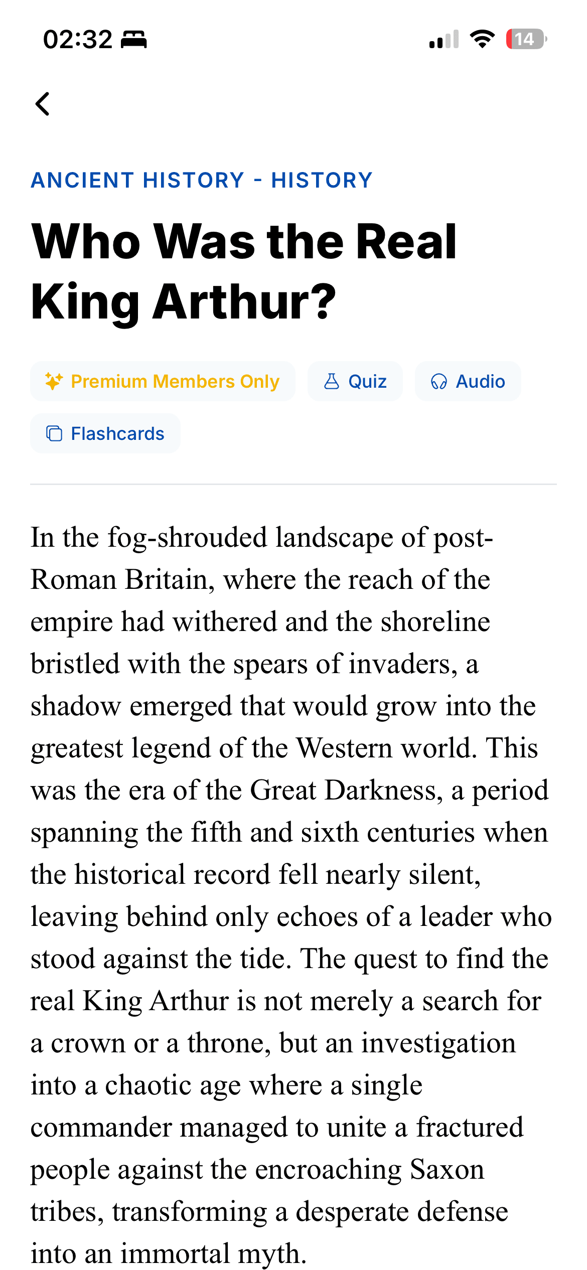 Curio App - Reading View